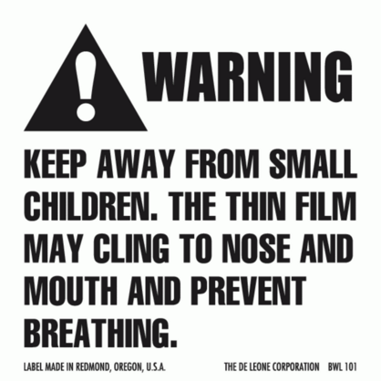 Small Children Warning Labels 2 x 2