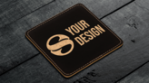 Square Engraved Leatherette Coasters
