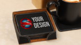 Square Leatherette Coaster Set