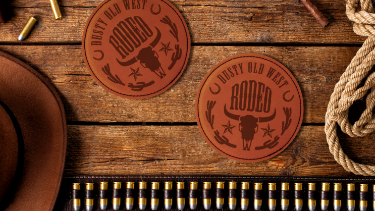 SS Printed Circle Leatherette Coasters - Gallery 2