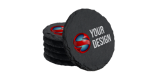 SS Printed Circle Slate Coasters - Thumbnail