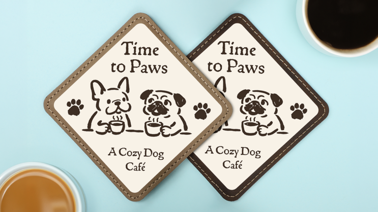 SS Printed Square Leatherette Coasters - Gallery 4