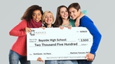 Students Holding Giant Check For 1st Place Prize
