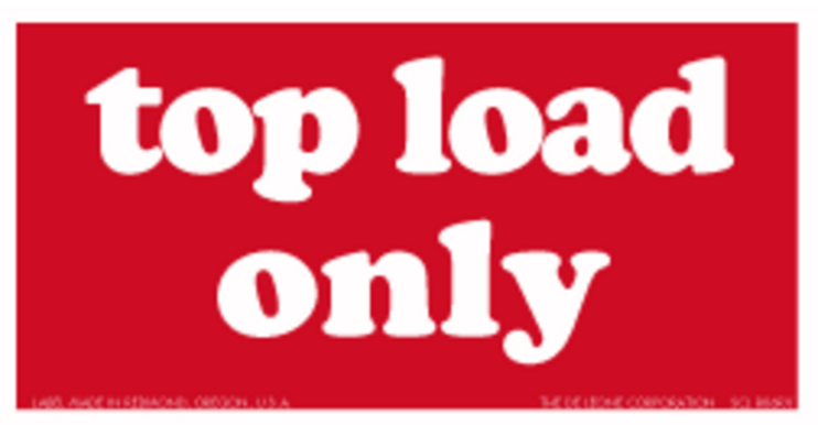 Top Load Only Paper Labels White & Red 2.5 x 5