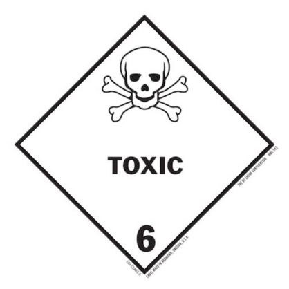 Toxic Class 6 HazMat Paper Labels 4 x 4