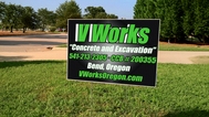 V Works Concrete And Excavation Yard Sign