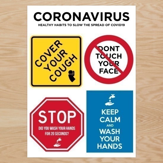 Coronavirus Sticker Public Health and Safety Stickers