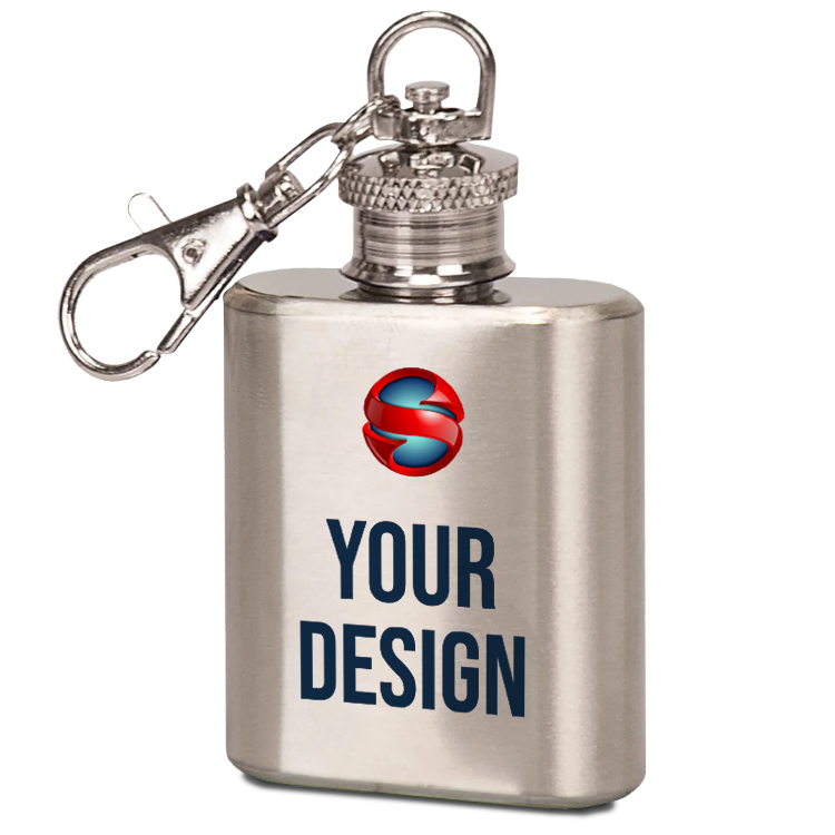 Custom Stainless Steel Mini Flask Keychain 